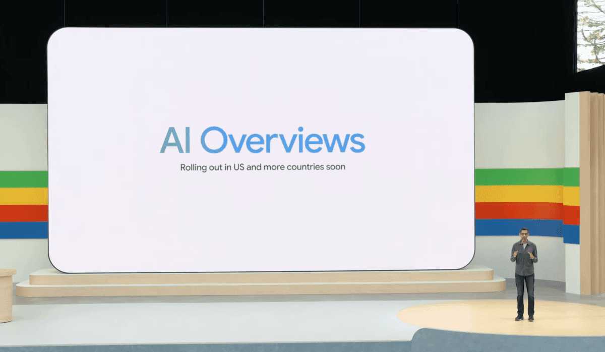 ساندار پیچای و AI Overviews گوگل در رویداد I/O
