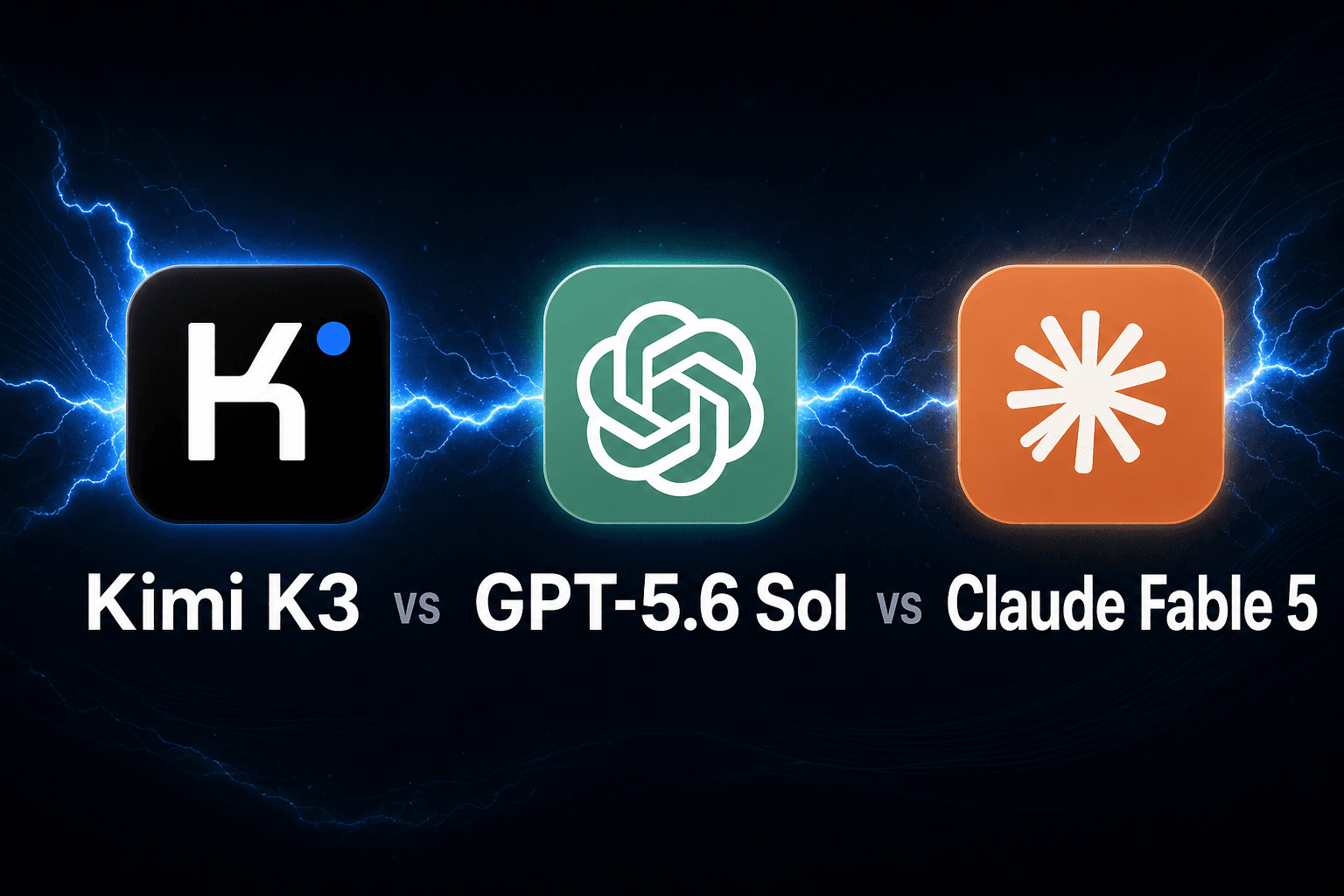 مقایسهٔ بصری Kimi K3 با GPT-5.6 Sol و Claude Fable 5؛ رقابت مدلهای با وزن باز